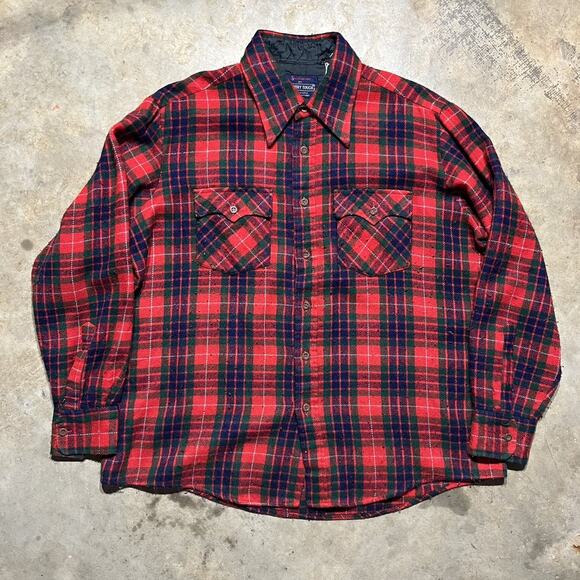 Vintage 80s Sportswear by Country Touch Red Plaid Flannel - Picture 1 of 3